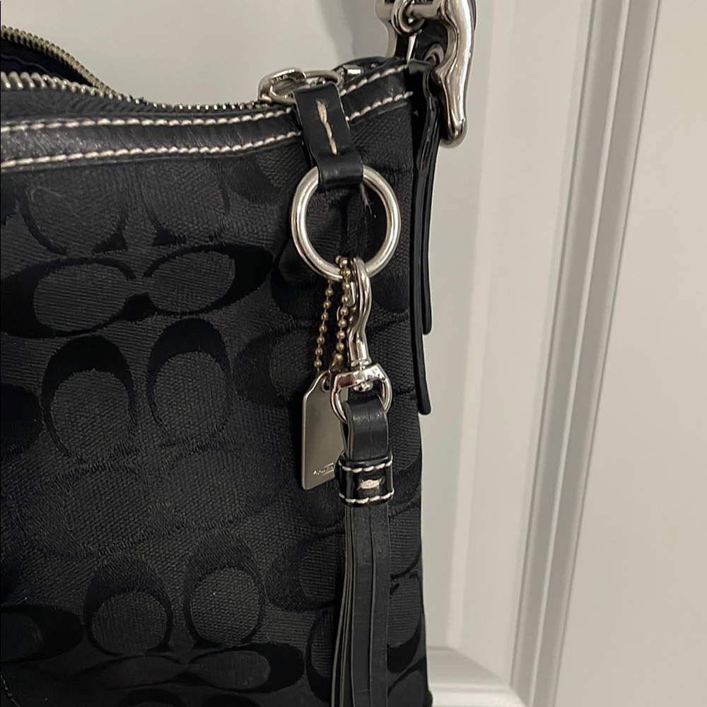 Coach Black Shoulder Bag with Silver Hardware EUC Vintage - Picture 3 of 12